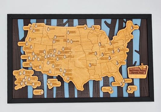 National Park Travel Map 11"X18"
