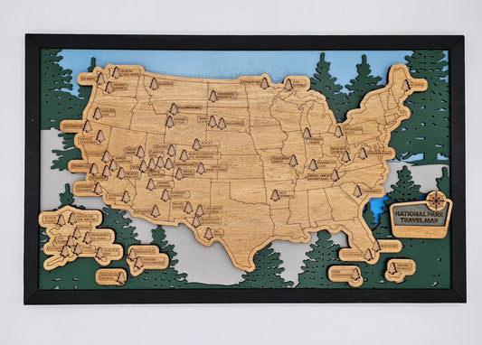 National Park Travel Map 11"X18"