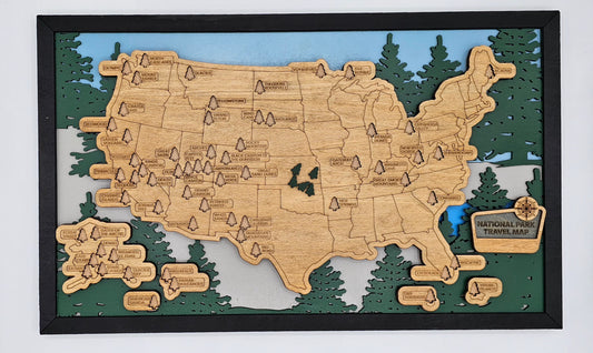 National Park Travel Map 11"X18"