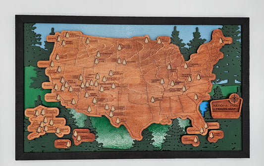 National Park Travel Map 11"X18"